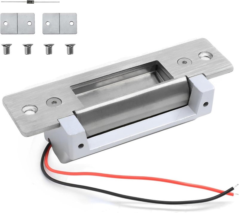 WIRELEL 2025 Upgraded ANSI Standard Heavy Duty Electric Door Strike Lock for Door Access Control System Fail-Secure Fail-Safe Adjustable Access Control Cylindrical Locksets (Input Voltage 12VDC), Silver - Image 1
